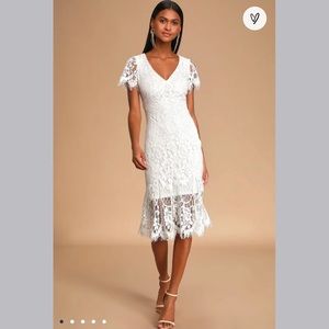 NWT White Lace Midi Dress